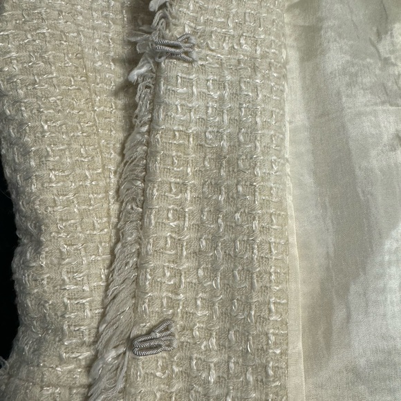 Vintage Preston & York Cream Textured Blazer Preppy Office Business Coco Chanel - Picture 13 of 14